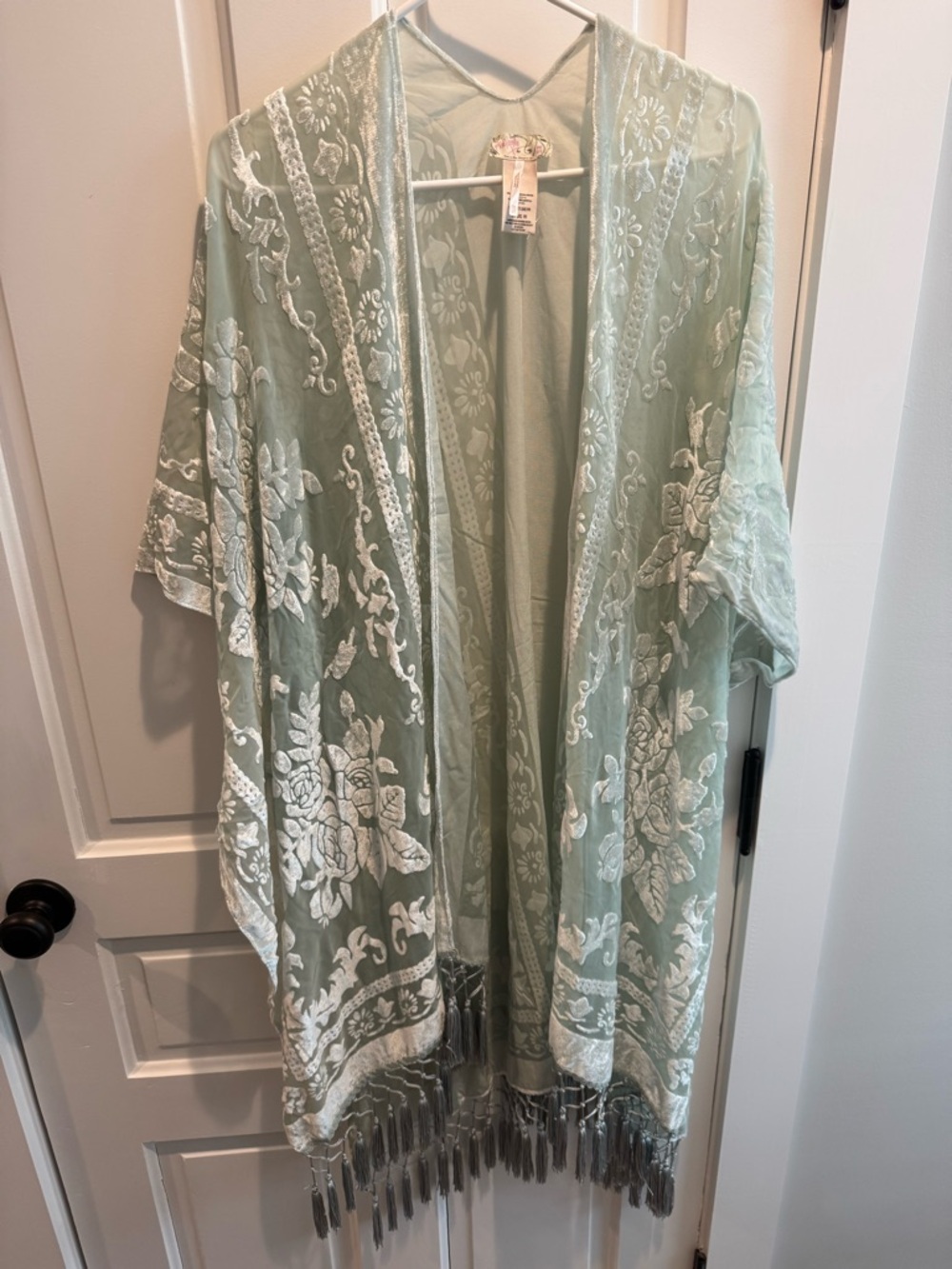 Light Sage Embroidered Wrap
